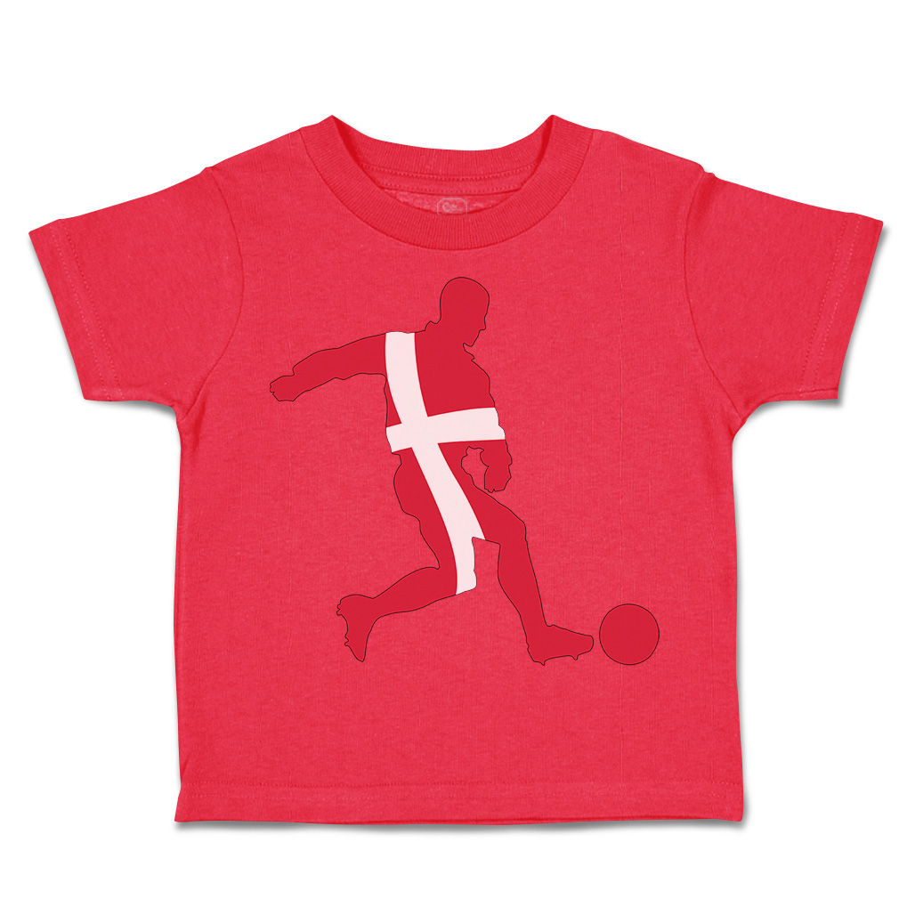 Toddler T-Shirt Soccer Player Denmark Sports Soccer Euro Cup Boy & Girl Clothes - Picture 26 of 39