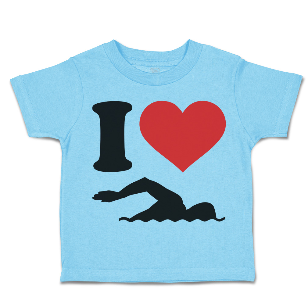 Toddler T-Shirt I Love Swimming Olympics Boy & Girl Clothes Cotton - Picture 16 of 39