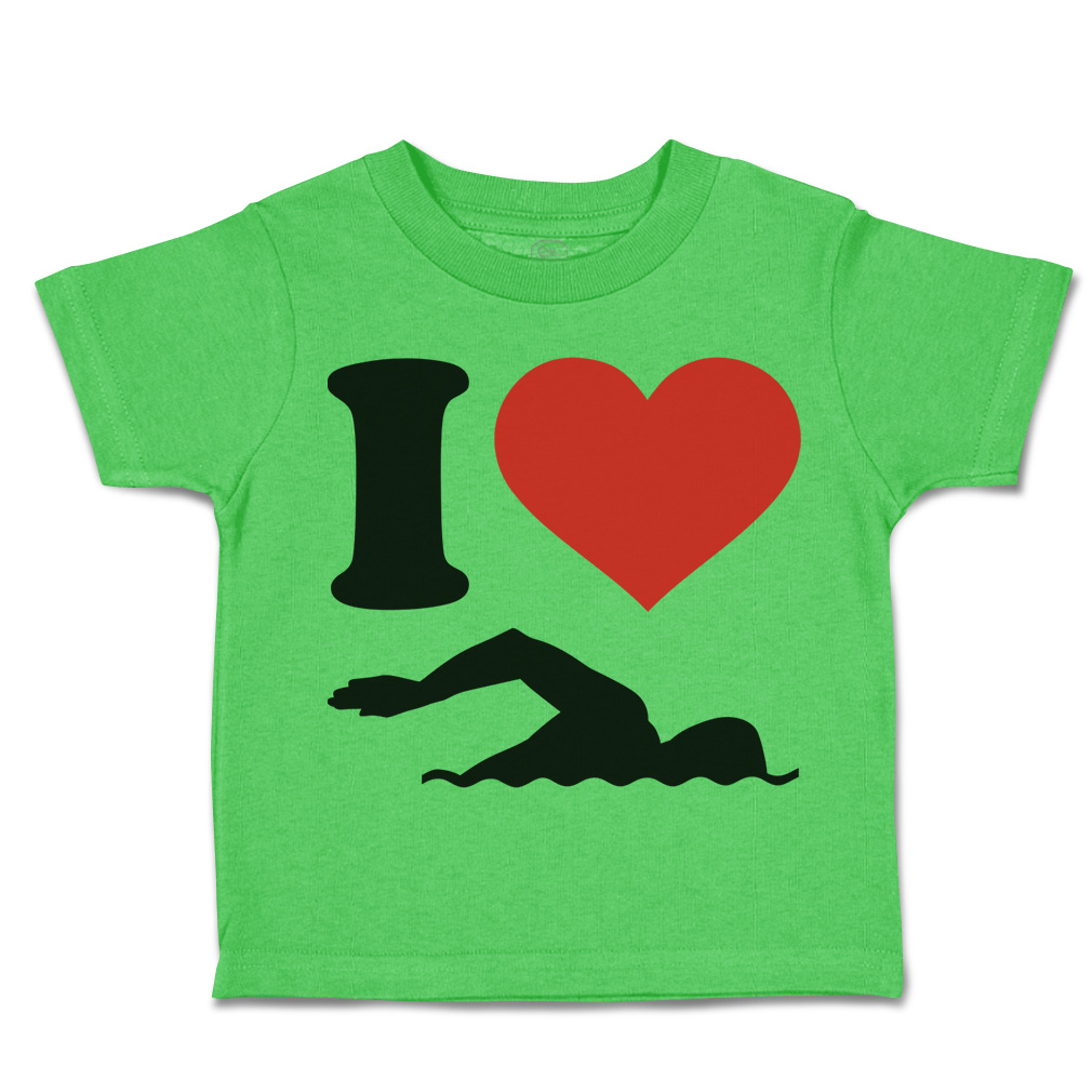 Toddler T-Shirt I Love Swimming Olympics Boy & Girl Clothes Cotton - Picture 34 of 39