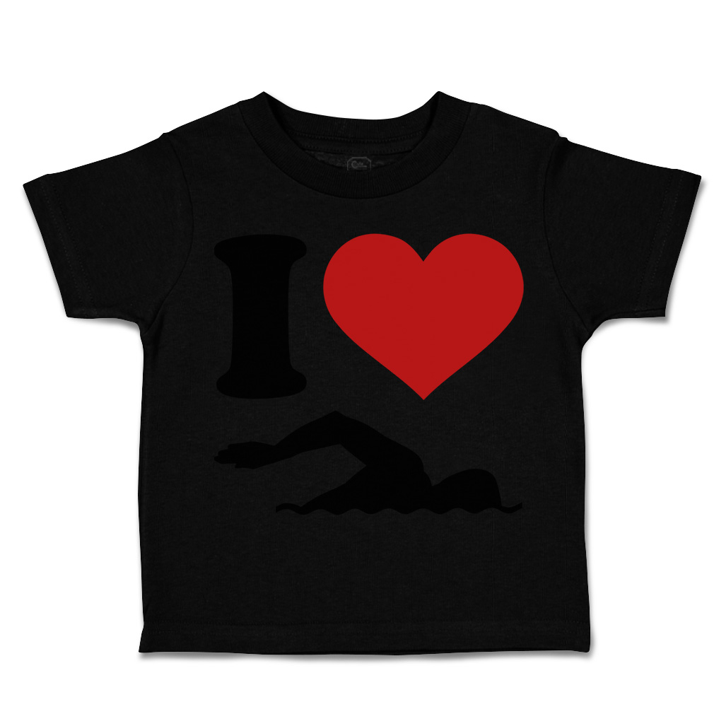 Toddler T-Shirt I Love Swimming Olympics Boy & Girl Clothes Cotton - Picture 8 of 39