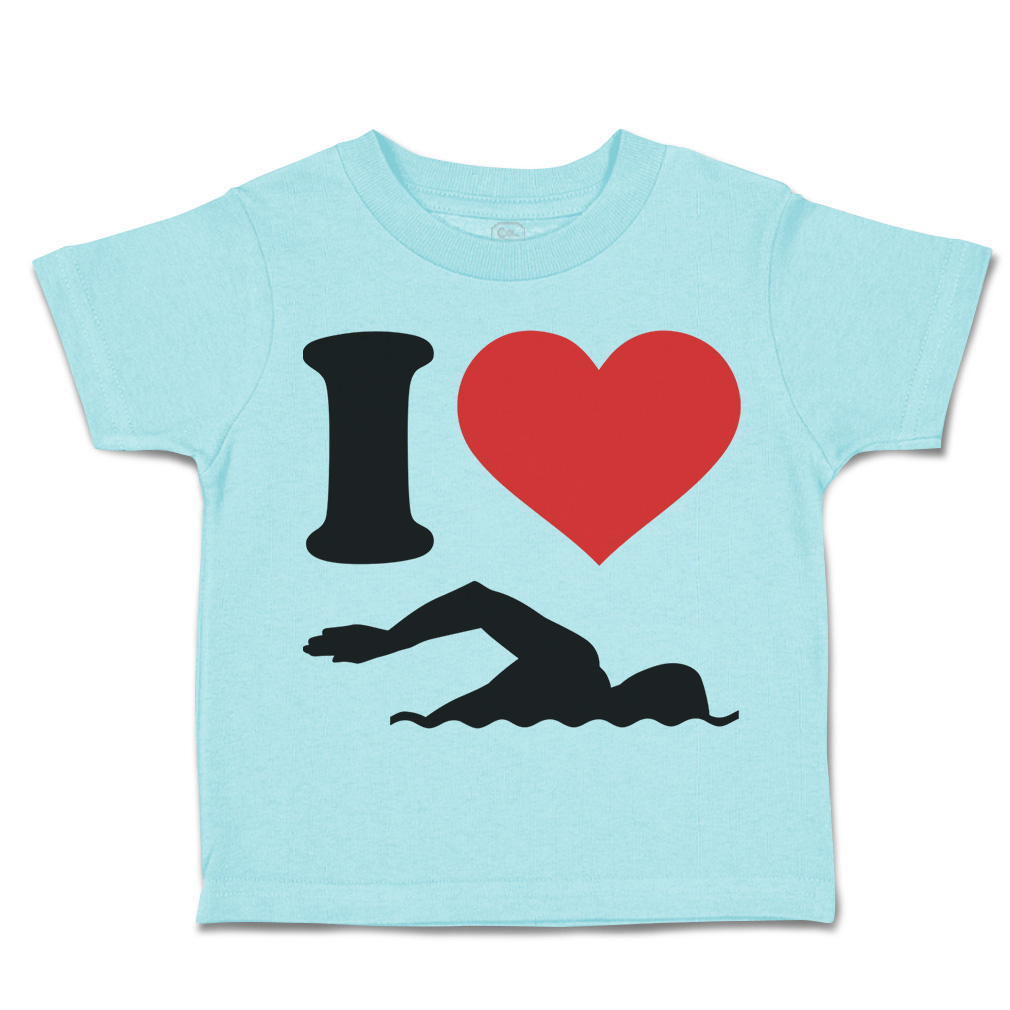 Toddler T-Shirt I Love Swimming Olympics Boy & Girl Clothes Cotton - Picture 18 of 39