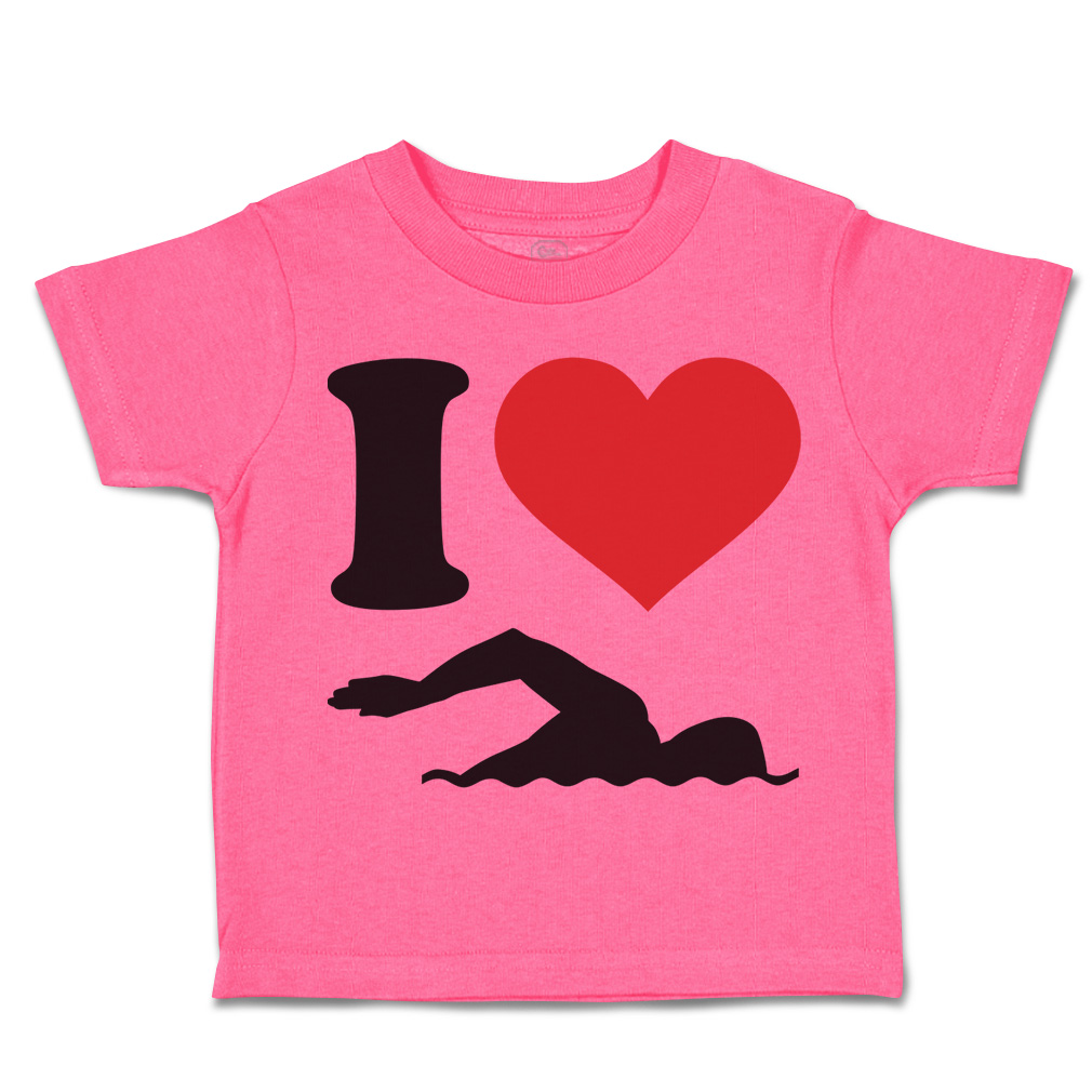 Toddler T-Shirt I Love Swimming Olympics Boy & Girl Clothes Cotton - Picture 22 of 39