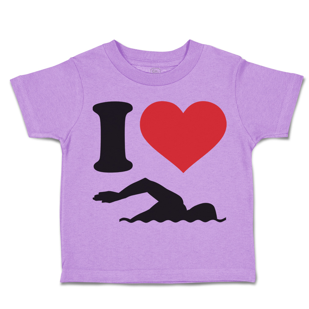 Toddler T-Shirt I Love Swimming Olympics Boy & Girl Clothes Cotton - Picture 30 of 39