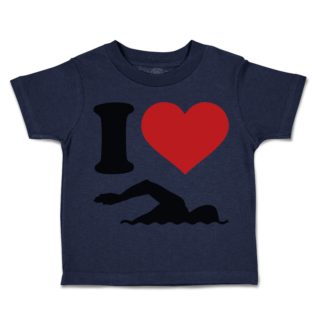 Toddler T-Shirt I Love Swimming Olympics Boy & Girl Clothes Cotton - Picture 10 of 39