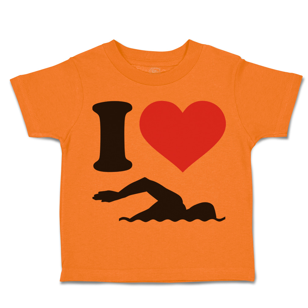 Toddler T-Shirt I Love Swimming Olympics Boy & Girl Clothes Cotton - Picture 24 of 39