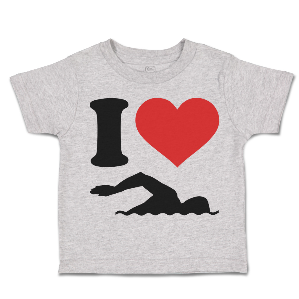 Toddler T-Shirt I Love Swimming Olympics Boy & Girl Clothes Cotton - Picture 6 of 39