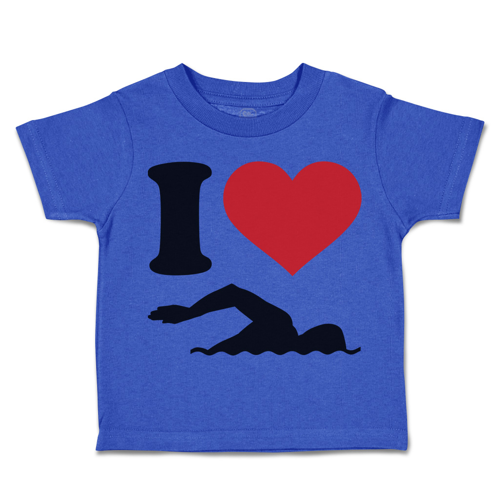 Toddler T-Shirt I Love Swimming Olympics Boy & Girl Clothes Cotton - Picture 12 of 39