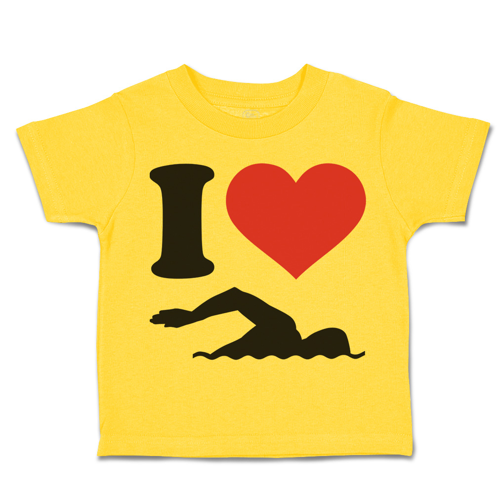 Toddler T-Shirt I Love Swimming Olympics Boy & Girl Clothes Cotton - Picture 32 of 39